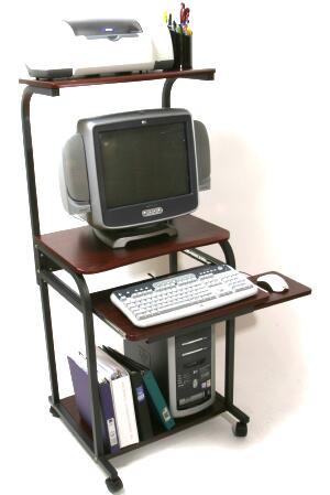 computer cart with hutch