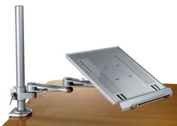 laptop keyboard tray combo articulated arm and tray for clamp=on desk or wall mounting
