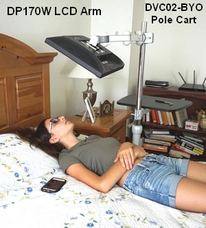 LCD Monitor Pole arm for bed or dental chair