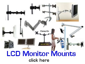 lcd monitor mounts, vesa monitor bracket, dual lcd stand, quad lcd stand, lcd pole computer cart, wall lcd monitor mount, bracket