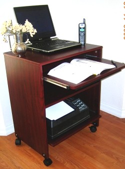 mobile narrow laptop stand and desk