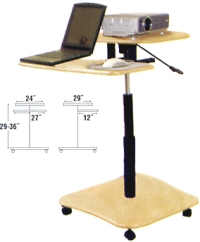 rolling adjustable height computer desk