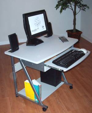 STAK47 computer workstation shown with Printer Shelf removed